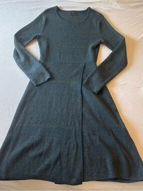 Prana Teal Long-Sleeve Knit A-Line Dress